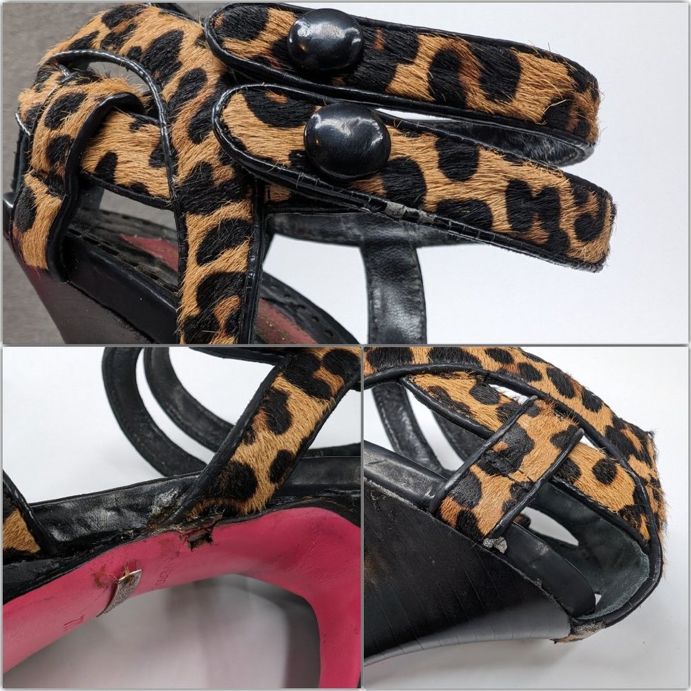 Betsey Johnson Caimile Platform Heels Womens Leopard Print Open Toe Size 7 - Picture 16 of 16